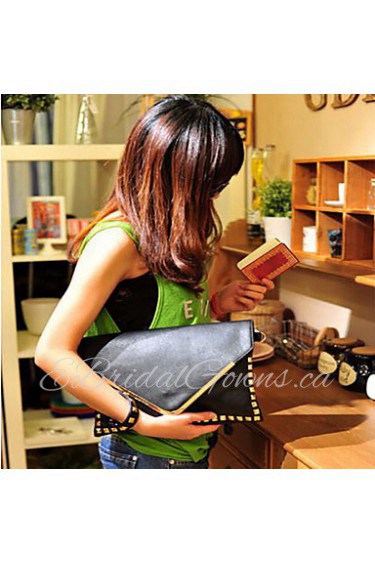 Punk Style Rivet Stylish Envelope Type Clutch