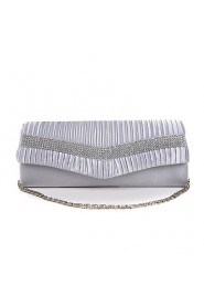 Women's Elegant Silk Rhinestones Decorated Evening Bag