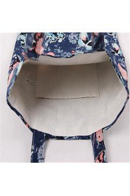 Women Casual Canvas Shoulder Bag Blue / Black