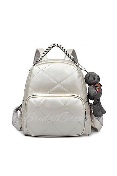 Women PU Bucket Backpack / School Bag / Travel Bag White / Pink / Black