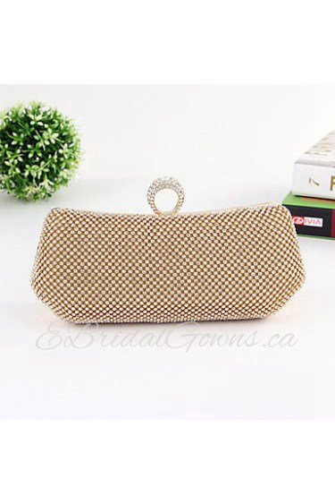 Women Metal Baguette Evening Bag