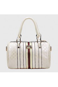 Women PU Barrel Shoulder Bag / Tote Beige / Gold / Silver / Black