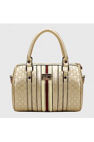 Women PU Barrel Shoulder Bag / Tote Beige / Gold / Silver / Black