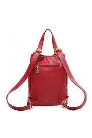 Women PU Bucket Backpack / School Bag / Travel Bag Blue / Brown / Red