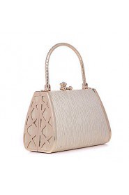 Women PVC / Metal Minaudiere Clutch / Evening Bag Gold