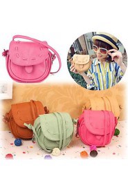 Women's PU Leather Messenger Crossbody Drawstring Shoulder Bag