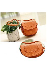 Women's PU Leather Messenger Crossbody Drawstring Shoulder Bag