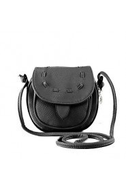 Women's PU Leather Messenger Crossbody Drawstring Shoulder Bag