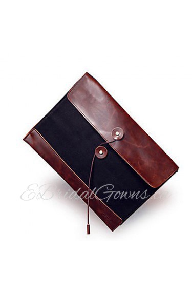 Men PU / Canvas Fold over Clutch Clutch Brown / Khaki