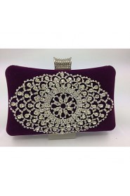 Women Velvet Baguette Evening Bag Purple / Blue / Red / Black