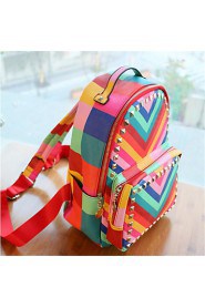 Women PU Bucket Backpack Multi color