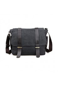 Men Canvas Messenger Shoulder Bag Gray / Black