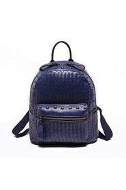 Women PU Bucket Backpack / School Bag / Travel Bag Blue / Gold / Red / Black