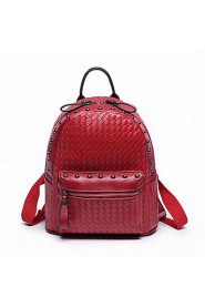 Women PU Bucket Backpack / School Bag / Travel Bag Blue / Gold / Red / Black