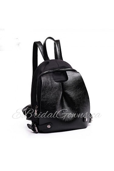 Women PU Bucket Backpack / School Bag / Travel Bag Black