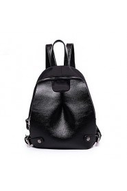 Women PU Bucket Backpack / School Bag / Travel Bag Black