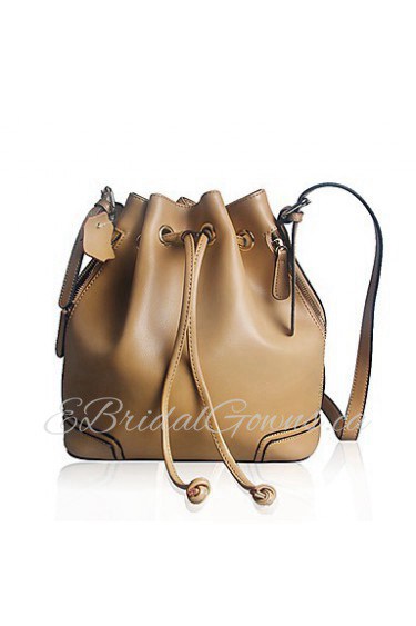 Hot Selling Vintage Design Women Real Leather Bucket Bag