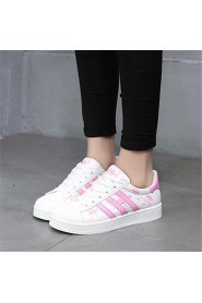 Women's Shoes Leatherette Flat Heel Comfort Fashion Sneakers Outdoor / Casual / Athletic Black / Pink / Purple / Gold