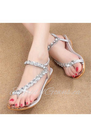 Women's Shoes Flat Heel Mary Jane Sandals Casual Silver/Gold