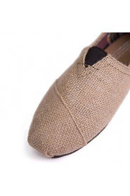 Women's/Men's/Lovers' Shoes Linen Flat Heel Comfort Loafers Office & Career/Casual Brown