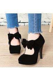 Women's Shoes Leatherette Stiletto Heel Heels / Platform Heels Outdoor / Dress / Casual Black / Almond