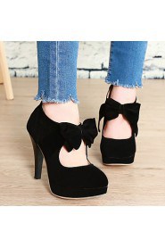 Women's Shoes Leatherette Stiletto Heel Heels / Platform Heels Outdoor / Dress / Casual Black / Almond