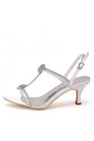 Women's Shoes Open Toe Stiletto Heel Satin Sandals with Rhinestone Wedding Shoes More Colors available