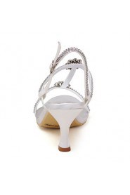 Women's Shoes Open Toe Stiletto Heel Satin Sandals with Rhinestone Wedding Shoes More Colors available