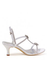 Women's Shoes Open Toe Stiletto Heel Satin Sandals with Rhinestone Wedding Shoes More Colors available