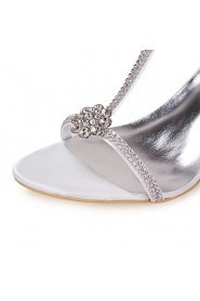 Women's Shoes Open Toe Stiletto Heel Satin Sandals with Rhinestone Wedding Shoes More Colors available