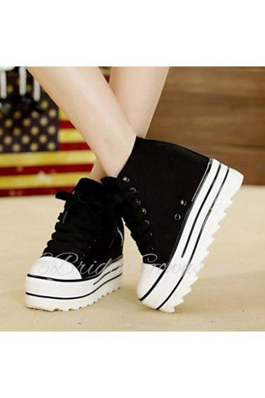 Women's Shoes Fabric Wedge Heel Comfort Fashion Sneakers with Zipper