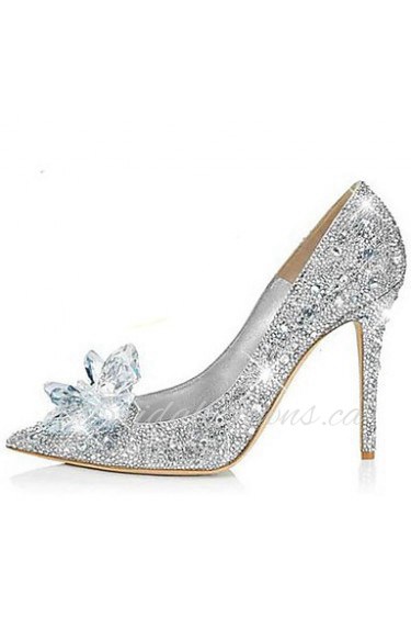 Women's Shoes Synthetic/Glitter Stiletto Heel Heels/Pointed Toe Pumps/Heels Wedding/Party & Evening/Dress Silver