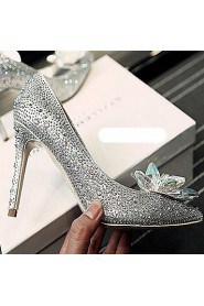 Women's Shoes Synthetic/Glitter Stiletto Heel Heels/Pointed Toe Pumps/Heels Wedding/Party & Evening/Dress Silver