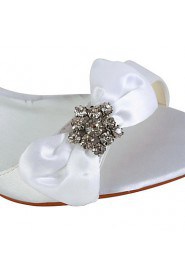 Graceful Satin Wedge Heel Sandals with Bowknot and Imitation Pearl Wedding Shoes(More Colors)