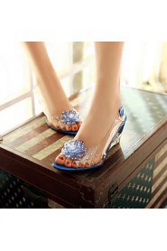 Women's Shoes Heel Wedges / Heels / Peep Toe Sandals / Heels Outdoor / Dress / CasualBlack / Blue / Yellow / Red /