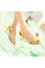 Women's Shoes Heel Wedges / Heels / Peep Toe Sandals / Heels Outdoor / Dress / CasualBlack / Blue / Yellow / Red /