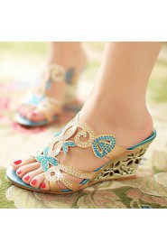 Women's Shoes Heel Wedges / Heels / Peep Toe / Slippers Sandals / Heels / Clogs & Mules Outdoor / Dress / CasualBlue /