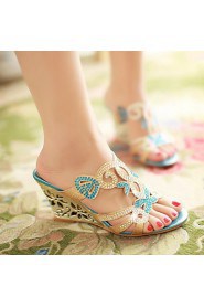 Women's Shoes Heel Wedges / Heels / Peep Toe / Slippers Sandals / Heels / Clogs & Mules Outdoor / Dress / CasualBlue /