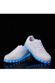 Women's LED Shoes USB charging Flat Heel Comfort Round Toe Fashion Sneakers Casual Black