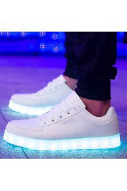 Women's LED Shoes USB charging Flat Heel Comfort Round Toe Fashion Sneakers Casual Black