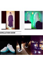 Women's LED Shoes USB charging Flat Heel Comfort Round Toe Fashion Sneakers Casual Black