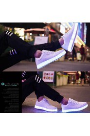 Women's LED Shoes USB charging Flat Heel Comfort Round Toe Fashion Sneakers Casual Black