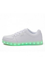 Women's LED Shoes USB charging Flat Heel Comfort Round Toe Fashion Sneakers Casual Black