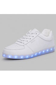 Women's LED Shoes USB charging Flat Heel Comfort Round Toe Fashion Sneakers Casual Black