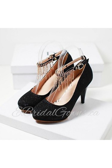 Women's Shoes Round Toe Stiletto Heel Glitter Pumps with Chain Shoes More Colors available