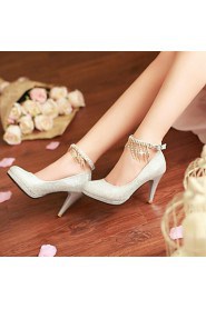 Women's Shoes Round Toe Stiletto Heel Glitter Pumps with Chain Shoes More Colors available