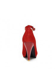 Women's Shoes Round Toe Stiletto Heel Glitter Pumps with Chain Shoes More Colors available