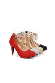 Women's Shoes Round Toe Stiletto Heel Glitter Pumps with Chain Shoes More Colors available