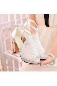 Women's Shoes Stiletto Heel Heels/Peep Toe Sandals Party & Evening/Dress Black/Silver/Gold