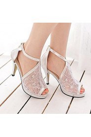 Women's Shoes Stiletto Heel Heels/Peep Toe Sandals Party & Evening/Dress Black/Silver/Gold